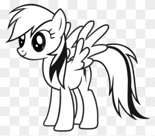 Pony Line Cliparts - My Little Pony Coloriage Rainbow Dash - Png Download