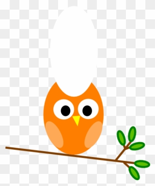 Snowy Owl Clipart Cute Little Cartoon - Orange Owl Cartoon - Png Download