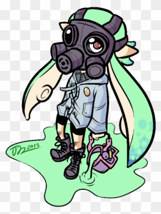Gas Mask Clipart Hasmat - Inkling With A Gas Mask - Png Download
