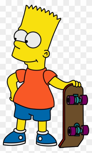 Gas Mask Clipart Bart Simpson - Bart Simpson With Skateboard - Png Download