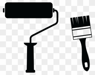 Free Clipart Of A Paint Roller And Brush - Paint Roller Brush Png Transparent Png