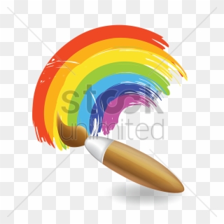 Paint Brush Multicolor Clipart Paint Brushes - Rainbow Paint Brush Clip Art - Png Download