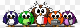 Little Owl Painting Line Art Cartoon - Cartoon Owl Shower Curtain Clipart