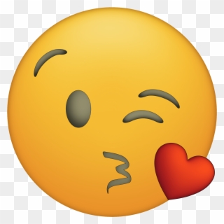 Kissy Face Emoji Printable - Kiss Face Emoji Clipart - Png Download