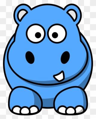 Hippopotamus Blue X Dumielauxepices - Cartoon Hippo Clipart