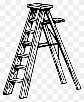 Big Image - Line Drawing Of Ladder Clipart