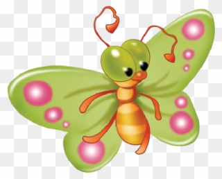 Baby Butterfly Cartoon Clip Art Pictures - Cartoon Bug No Background - Png Download