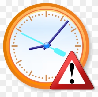 Free Vector Analog Clock Warning Clip Art - Warning Clock - Png Download