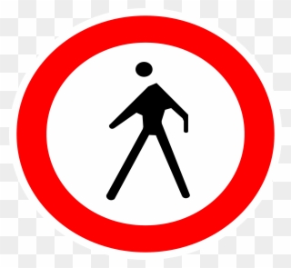 Traffic Sign No Symbol Warning Sign - Circulacion Prohibida De Peatones Imagen Circular Clipart