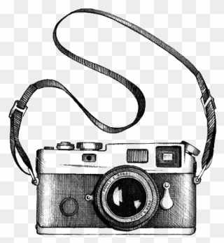 Drawing Clip Art Transprent Png - Camera With Strap Drawing Transparent Png