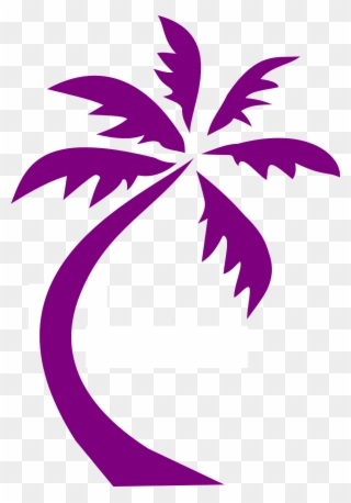 Palm Tree Clipart Detailed - Purple Palm Tree Silhouette - Png Download