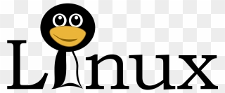 Linux Text With Funny Tux Face Medium 600pixel Clipart, - Sistema Operativo Linux Logo - Png Download