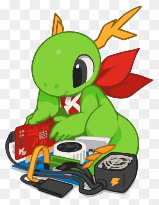 Kde Mascot Konqi For Hardware Related Applications Clipart
