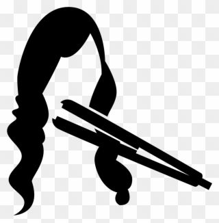 Hair Straightener On Long Female Hair Comments Clipart