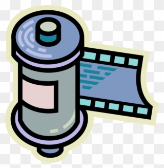 Vector Illustration Of 35mm Photography Roll Of Camera Clipart