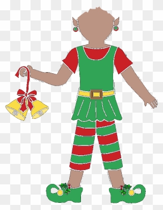 Christmas Elf Girl Fill In The Blank Thank You Note Clipart