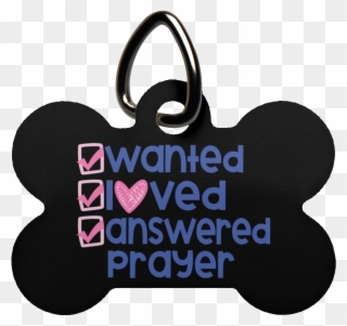 Wanted Loved Answered Prayer Dog Bone Pet Tag- Pets Clipart