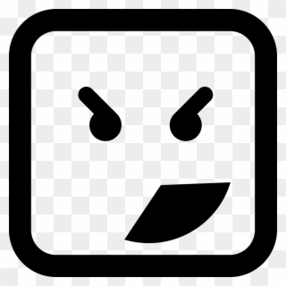 Square Emoticon Angry Face Comments Clipart