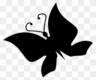 Butterfly Silhouette Rotated To Left Comments Clipart