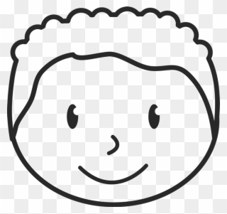 Boy Face With Curly Hair Rubber Stamp Clipart