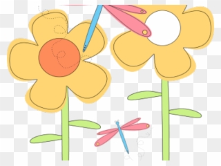 Dragonfly Clipart Flower - May Newsletter Template Preschool - Png Download