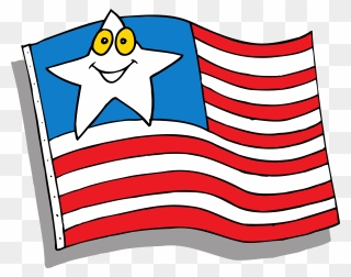 Cartoon American Flag Flag Star Face Cartoon American - Usa Flag Cartoon Png Clipart