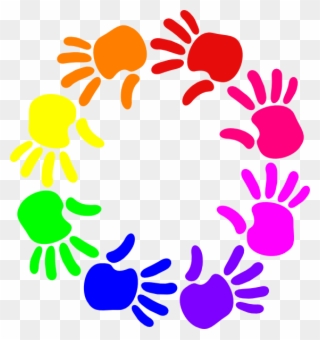 Clip Transparent Library Circle Of Friends Clipart - Rainbow Hands In Circle - Png Download