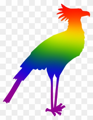 Clipart Secretary Colours Big - Secretary Bird Silhouette - Png Download