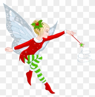 Elf Cartoon Cliparts - Christmas Fairy - Png Download