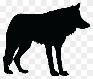 Wolf Silhouette 2 By Gdj - Blue 5'x7'area Rug Clipart