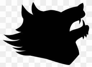 Onlinelabels Clip Art - Silhouette Of A Wolf Head - Png Download