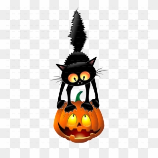 Halloween Cat Cartoon Clipart Cat Cartoon Clip Art - Small Halloween Clip Art - Png Download