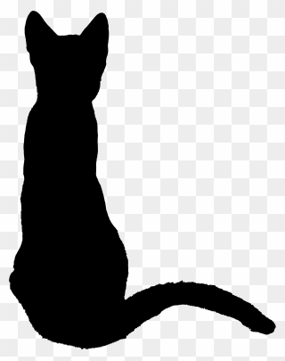 Open - Cat Silhouette From Behind Clipart