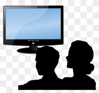 Watching Television Cliparts - Couple Watching Tv Clipart - Png Download