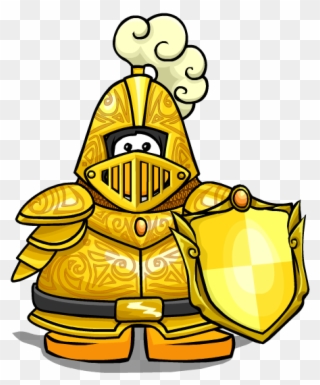 Knight Clipart Yellow - Club Penguin Golden Knight - Png Download