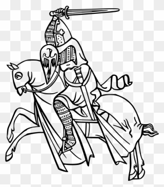 Free Knight Clip Art - Black And White Knight Png Transparent Png