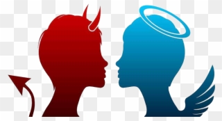 Graphic Library Angel Demon Devil Clip - Angel And Devil Clipart - Png Download