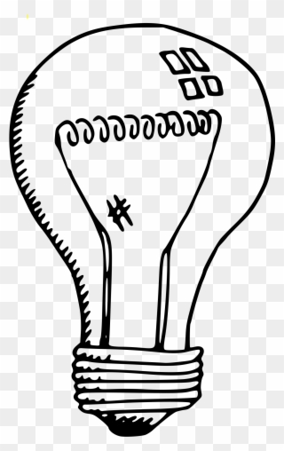 Light Bulb Clipart Drawn - Draw A Incandescent Light Bulb - Png Download