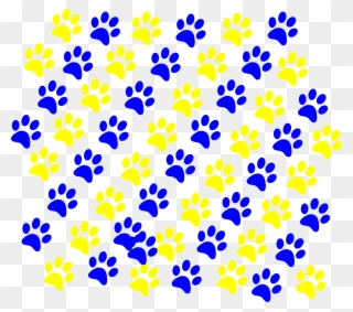 Blue And Gold Paw Print Clipart Paw Clip Art - Blue And Gold Paw Prints - Png Download