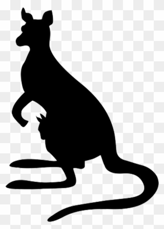 Cat Macropodidae Animal Silhouettes Kangaroo - Baby Kangaroo Silhouette Clipart