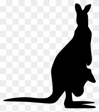 Kangaroo Silhouette Png Clipart Kangaroo Clip Art - Kangaroo Silhouette Clip Art Transparent Png