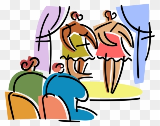 Vector Illustration Of Thespian Stage Actors Perform Clipart