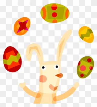 Vector Illustration Of Easter Bunny Juggling Easter Clipart