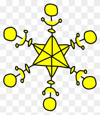 Star Of David Snowflake, Yellow, Clipart