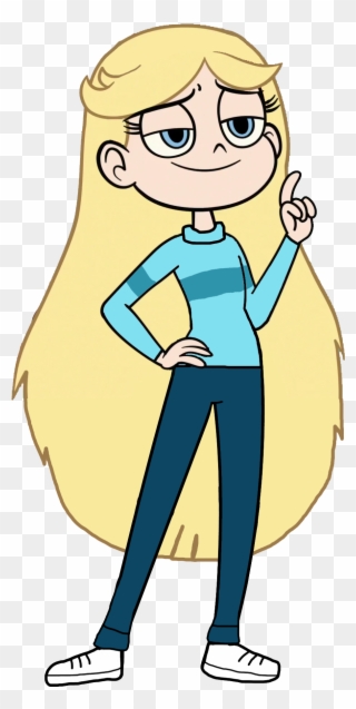 Copia De Star Butterfly Wears Jeans And Pink Sweter Clipart