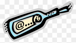 Vector Illustration Of Message In Bottle Metaphor Of Clipart