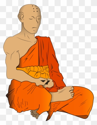 Monk Clipart Meditating Buddha - Png Download