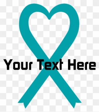 Personalized Teal Ribbon Heart Mousepad Clipart