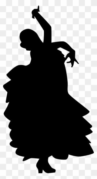 Female Flamenco Dancer Black Silhouette Shape Comments Clipart