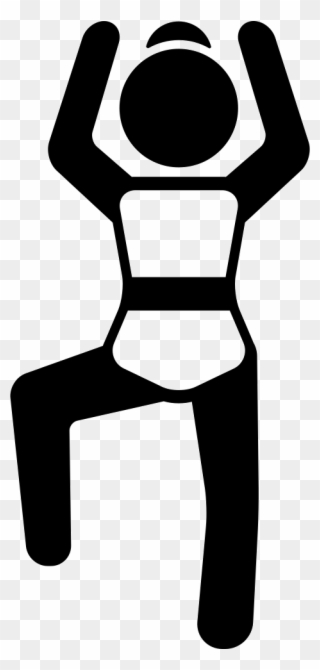 Woman Flexing Arms And One Leg Comments Clipart